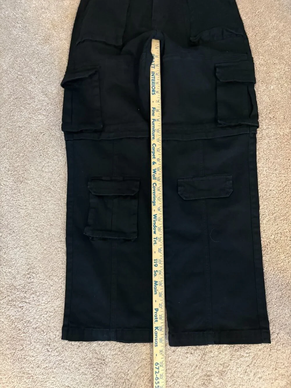 Fashion Nova Black High Rise Cargo Pants Utility Wide Leg Size S